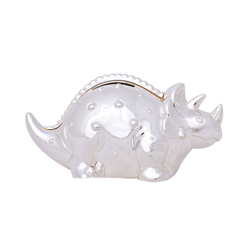 Gibson Gifts Silver Dinosaur Moneybank Baby/Infant Gift Keepsake