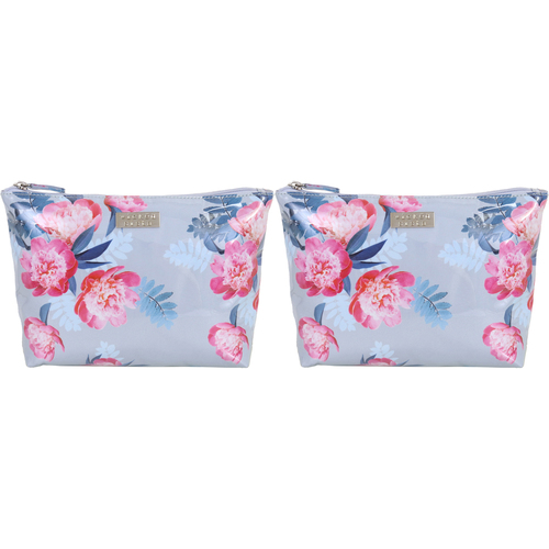 2PK Wicked Sista Peony Blooms Women's Soft A-Line Cosmetic Bag Medium