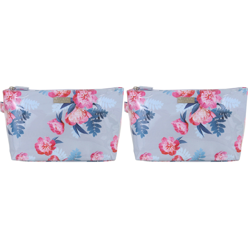 2PK Wicked Sista Peony Blooms Women's Luxe Cosmetic Bag Large