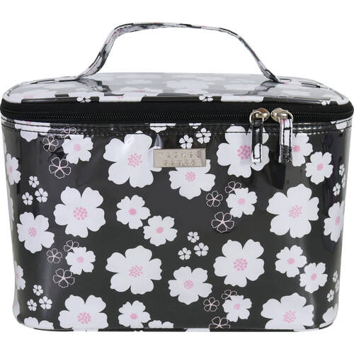 Wicked Sista Blissful Blooms Large Beauty Case 28x19.5cm - Black