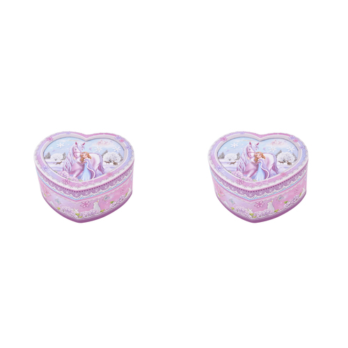 2PK Gibson Gifts Girls Princess Heart Musical Jewelry Box Holder