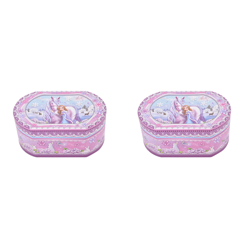 2PK Gibson Gifts Girls Princess Oval Musical Jewelry Box Holder