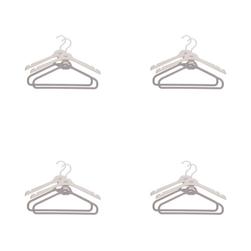 4x 2pc Joseph Joseph Orderly Suit & Coat Wardrobe Hanger Ecru