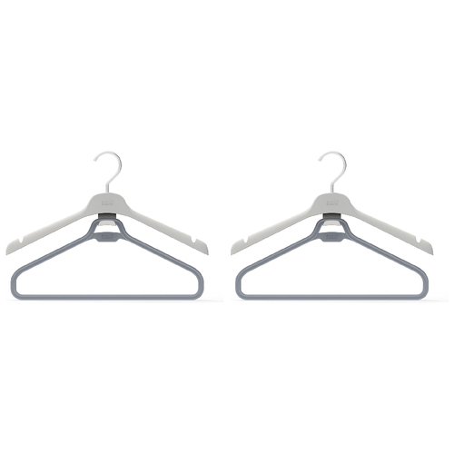 2x 2pc Joseph Joseph Orderly Long Garment Wardrobe Hanger Ecru