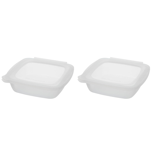 2PK Progressive Softbox Silicone 3-Cup/710ml Container Square - Clear