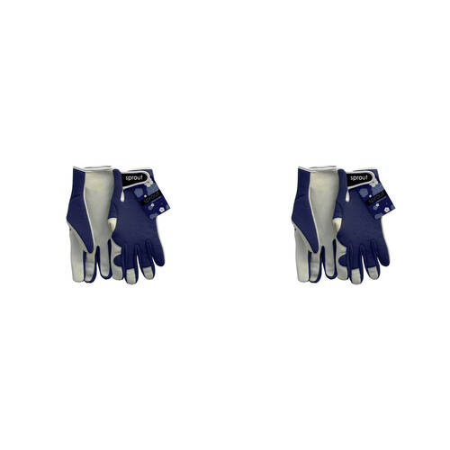 4pc Annabel Trends Sprout Goatskin Garden Gloves - Navy