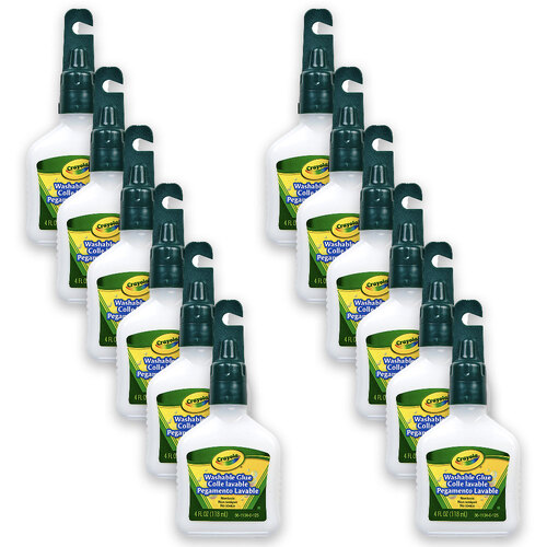 12PK Crayola Kids/Childrens Creative 118ml School Washable Glue Bottle 36m+