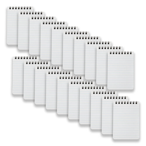 20PK Spirax P560 PP Notebook/Note Pad 112x77 5mm Ruled 96-Pages Black