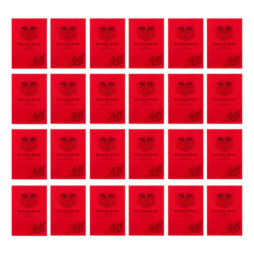 20PK Spirax P100 Protective PP Cover Exercise Book A4 48 Pages 8mm Ruled Red