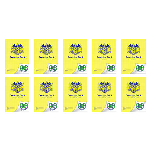 10PK Spirax 117 Exercise Book A4 18mm Dotted Thirds 96 Pages Yellow