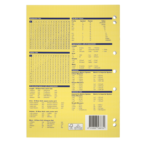 Spirax 120 Binder Book A4 8mm Ruled 64-Pages Notebook - Yellow