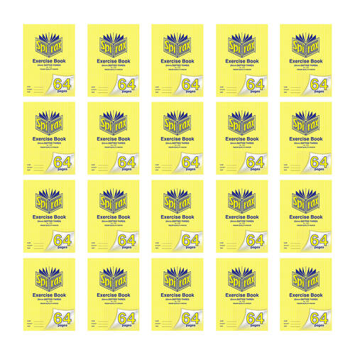 20PK Spirax 216 Exercise Book A4 24mm Dotted 64 Pages Yellow