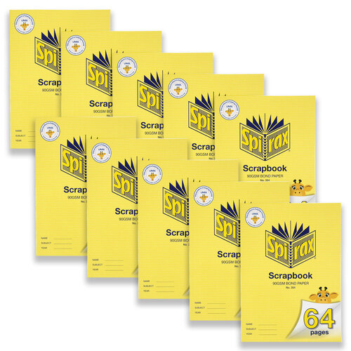 10pc Spirax 354 Super Size Blank Scrapbook 90GSM 64-Pages Yellow