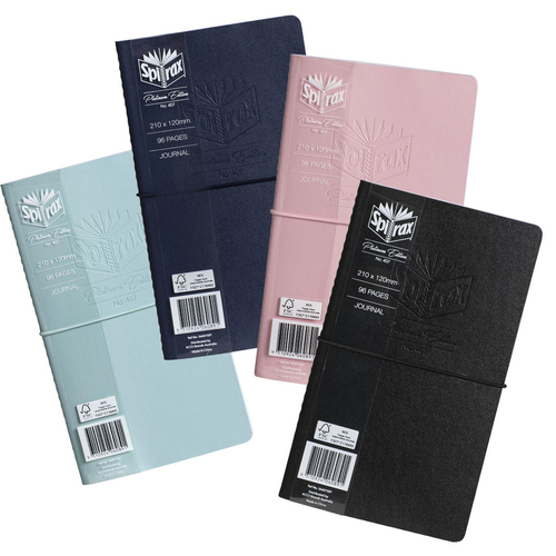 12PK Spirax Platinum Journal Stitch Bound 64-Pages Assorted