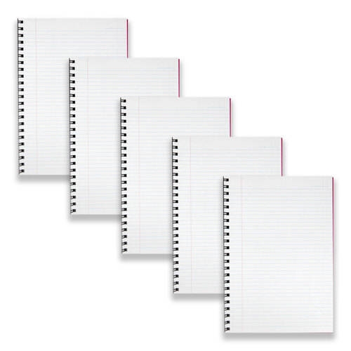 5pc Spirax 512 Hard Cover A4 Spiral Writing Notebook 200-Pages Pink