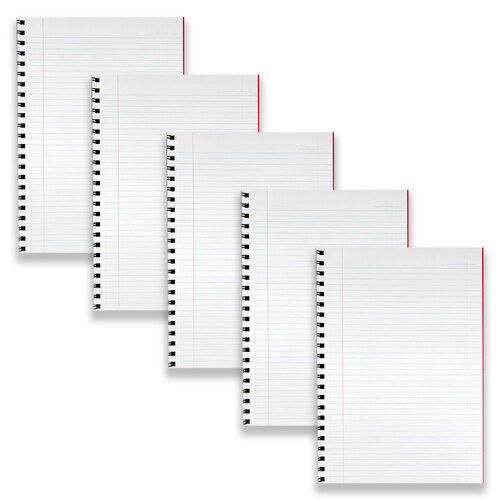 5pc Spirax 512 Hard Cover A4 Spiral Writing Notebook 200-Pages Red