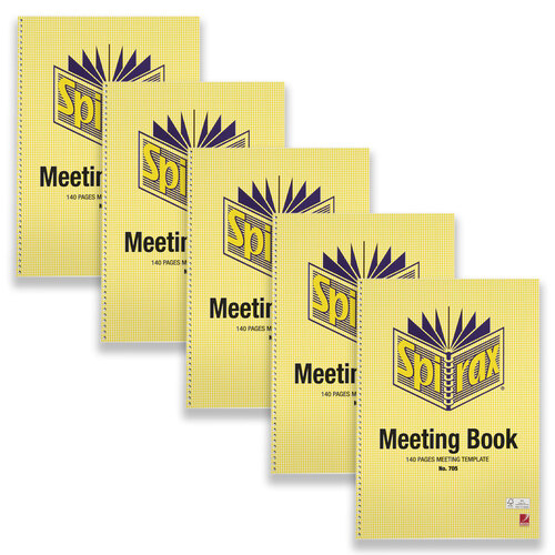 5pc Spirax Meeting Book A4 Template Notebook 140-Pages