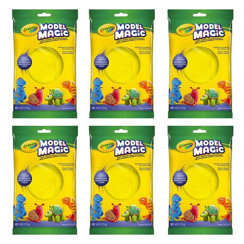 6PK Crayola Kids/Childrens Creative Model Magic 113gms Squishy Modeling Material Yellow 36m+