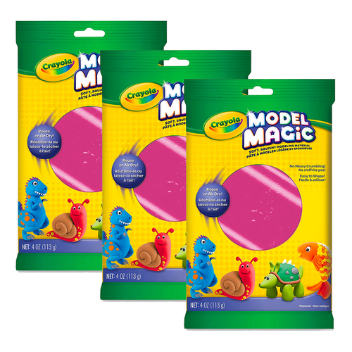 3PK Crayola Kids/Childrens Creative Model Magic Squishy Modeling Material 113gms Raspberry 36m+ 