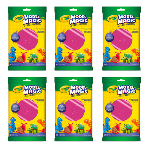 6PK Crayola Kids/Childrens Creative Model Magic Squishy Modeling Material 113gms Raspberry 36m+ 