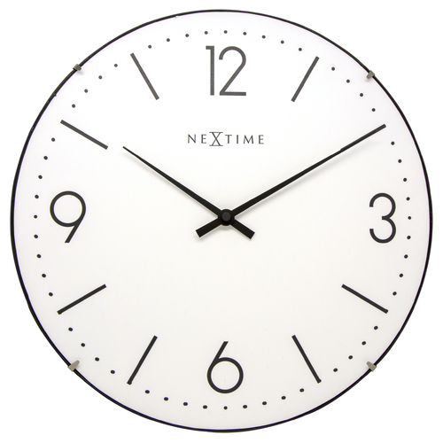 NeXtime Basic Dome 35cm Hanging Wall Clock Analogue White