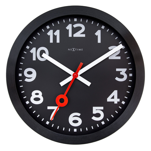 NeXtime 35cm Station All Wall Clock Hanging Home Decor Round Black