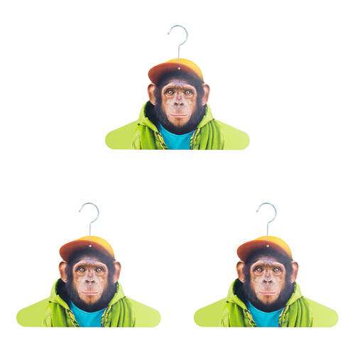 3PK Annabel Trends Zoo Portrait Coat Hanger/Hook - Chimp