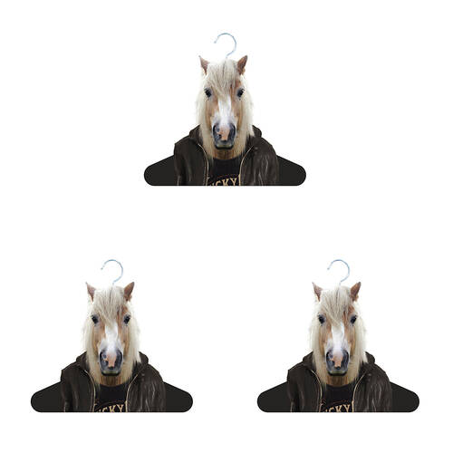 3PK Annabel Trends Zoo Portrait Coat Hanger/Hook - Horse