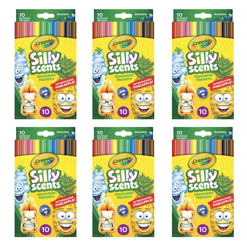 600pc Crayola Kids/Childrens Creative Silly Scents Slim Markers 36m+