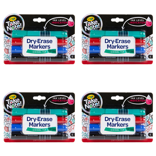 16pc Crayola Take Note! Quick-Dry White Board Markers Chisel Tip Pen