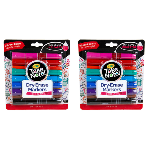 24pc Crayola Take Note! White Board Markers Chisel Tip