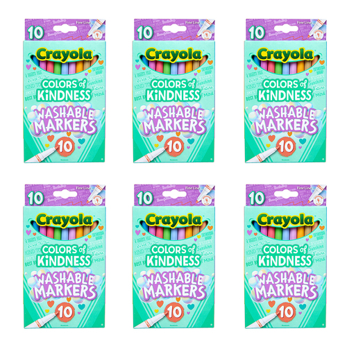 60pc Crayola Kids Creative Fineline Washable Markers Colors of Kindness 36m+