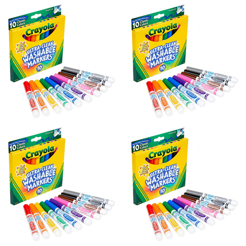 40pc Crayola Ultra Clean Classic Colours Washable Markers For Kids 4+