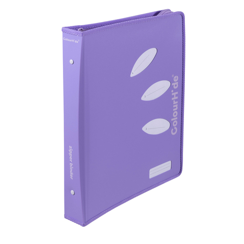 Colourhide 48cm Zipper Binder File/Document Organiser Lavender