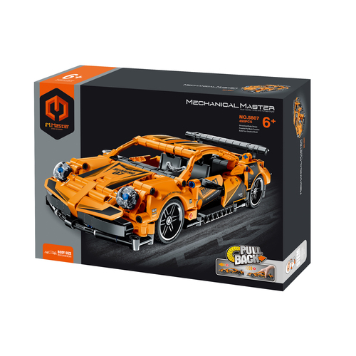 490pc iM.Master Pull Back Super Car Building Blocks Kids Toy Kit Orange 6y+