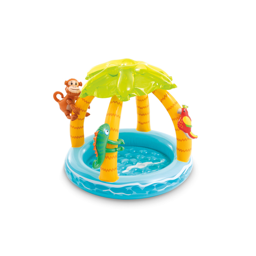 Intex Tropical Island Baby Pool w/ Built-In Palm Tree Sunshade