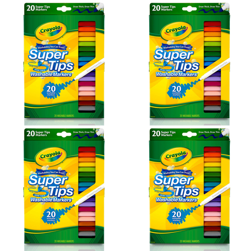 80pc Crayola Super Tips Washable Markers Kids 3y+