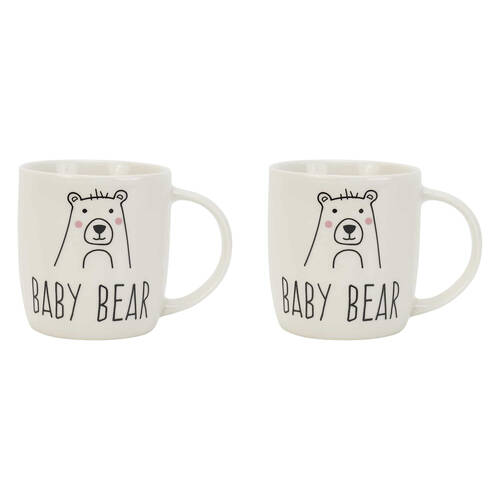 2PK Annabel Trends Drinking Coffee/Tea Mug Baby Bear 9x9cm - White