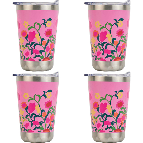 4PK Annabel Trends 270ml Stainless Steel Coffee Mug - Flower Patch