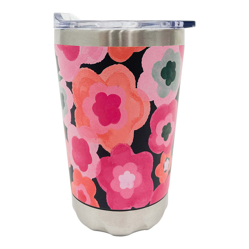 Annabel Trends 270ml Stainless Steel Coffee Mug - Midnight Bloom