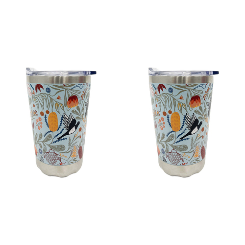 2PK Annabel Trends 270ml Stainless Steel Coffee Mug - Magpie Floral