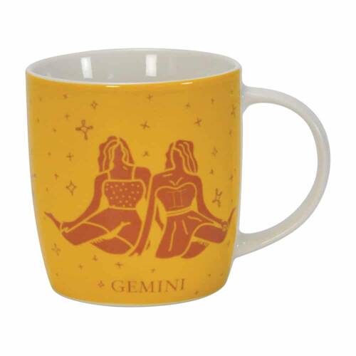 Annabel Trends Coffee Mug Zodiac Gemini 350ml Cup w/ Handle - Yellow