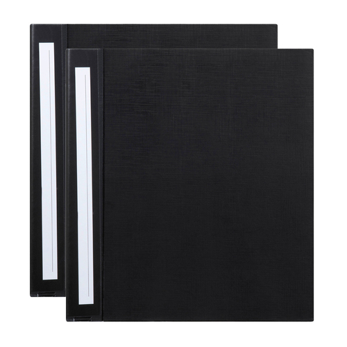 2PK Marbig Deluxe PE 38mm 4D-Ring Binder A4 File Organiser - Black