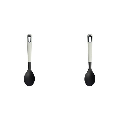 2PK eKu Upcycle Soft Grip Kitchen Solid Spoon - Caviar Black