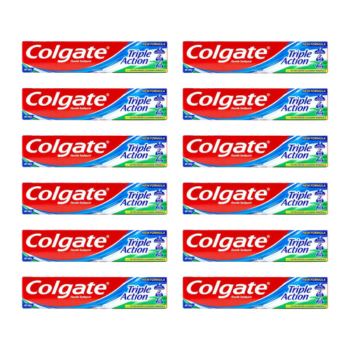 12PK Colgate 160g Flouride Toothpaste Tube Triple Action Original Mint