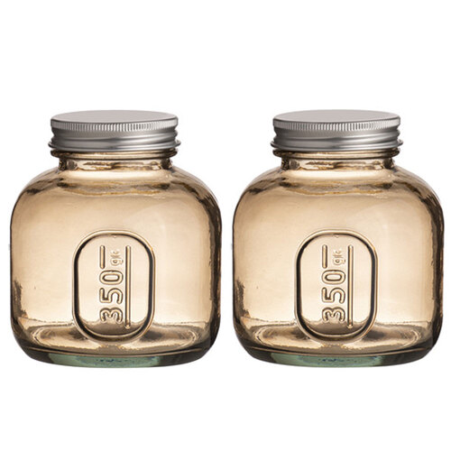 2PK Ladelle Eco Recycled Rustico 350ml Smoke Storage Jar Bottle Container