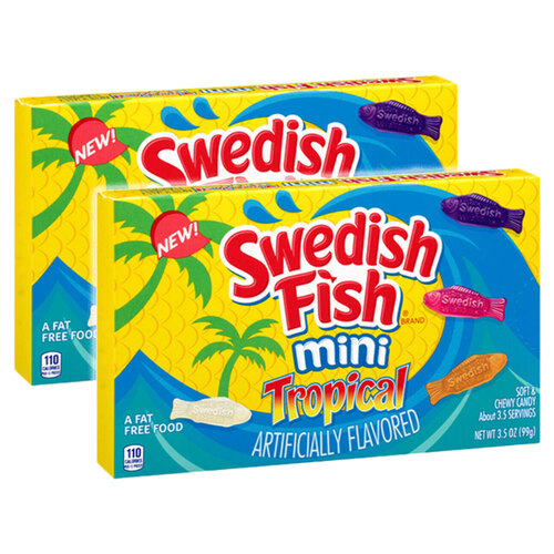 2PK Swedish Fish Mini Tropical Candy Theatre Box 99g