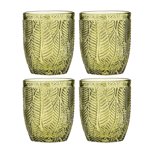 4PK Ladelle Areca 10cm Highball Glass Tumbler - Olive