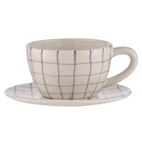 Ladelle Carnival Stoneware Drinking Cup & Saucer Set - Lilac