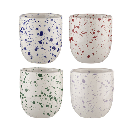 4PK Ladelle Assorted Stoneware Tumbler Carnival 9cm - Assorted